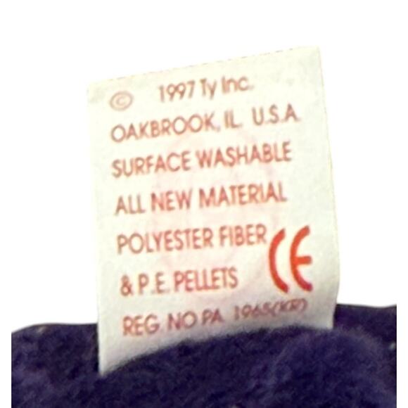 Vintage TY Beanie Babies Princess Diana Teddy Bear Purple 1997 Red Star‎ On Tag - Picture 5 of 5
